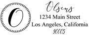 Solid Line and Dot Border Letter O Monogram Stamp Sample